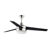Trio 52" Ceiling Fan with 2 Light Kit in Satin Nickel / Black