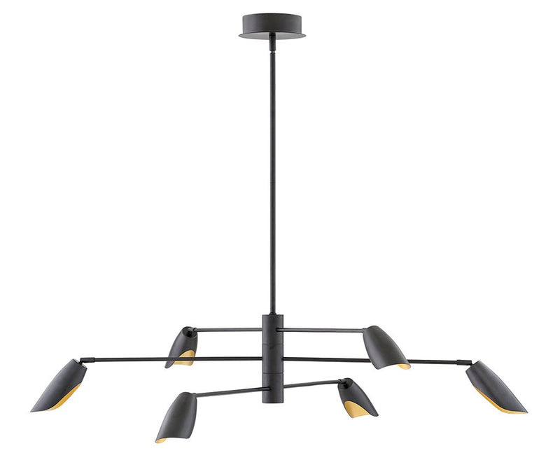 Bowery 6-Light LED Chandelier in Black