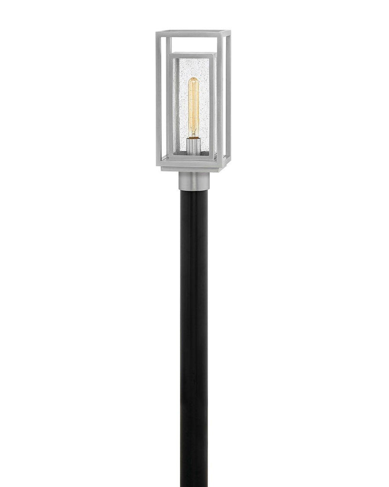 Republic Outdoor Post Light in Satin Nickel
