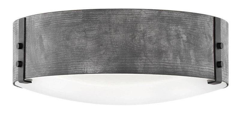 Sawyer 3-Light Outdoor Flush Mount in Aged Zinc