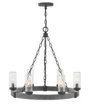Sawyer 6-Light Outdoor Chandelier in Aged Zinc