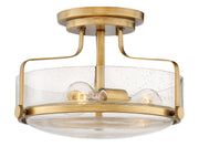 Harper 3-Light 14.5" Semi-Flush Mount in Heritage Brass