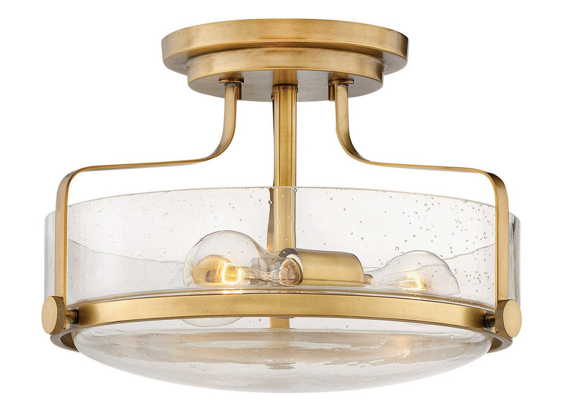 Harper 3-Light 14.5" Semi-Flush Mount in Heritage Brass