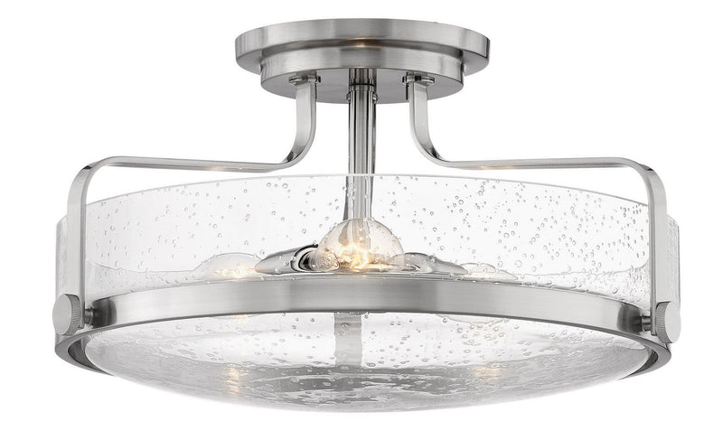 Harper 3-Light 18" Semi-Flush Mount in Brushed Nickel