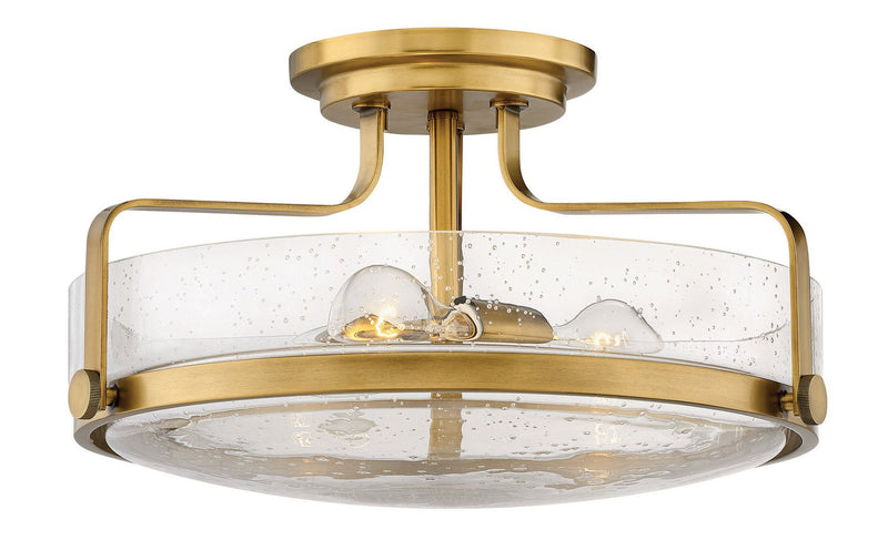 Harper 3-Light 18" Semi-Flush Mount in Heritage Brass