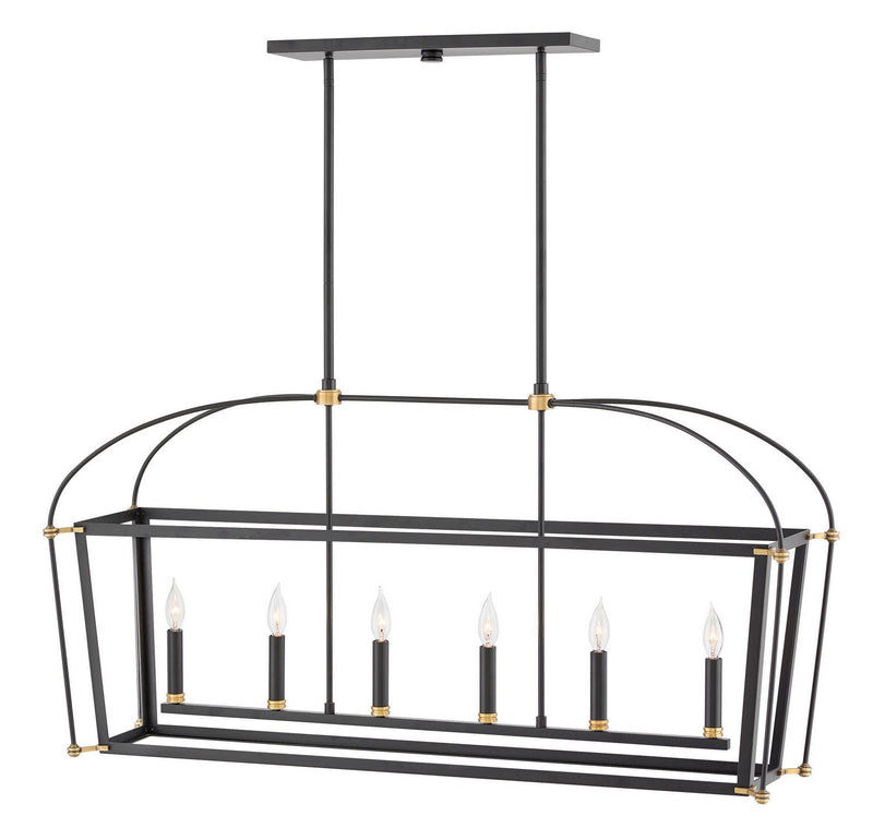 Selby 6-Light Linear Chandelier in Black