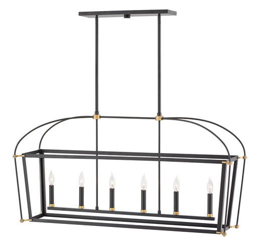 Selby 6-Light Linear Chandelier in Black