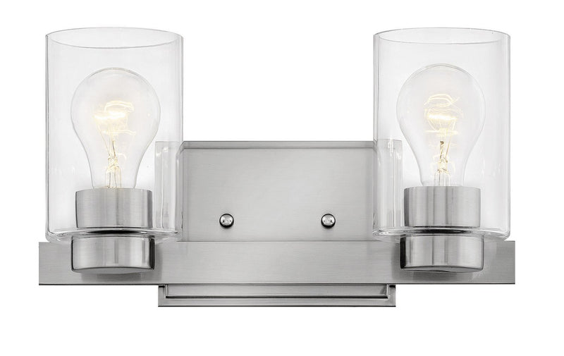 Miley 2-Light Bath Vanity Light in Brushed Nickel