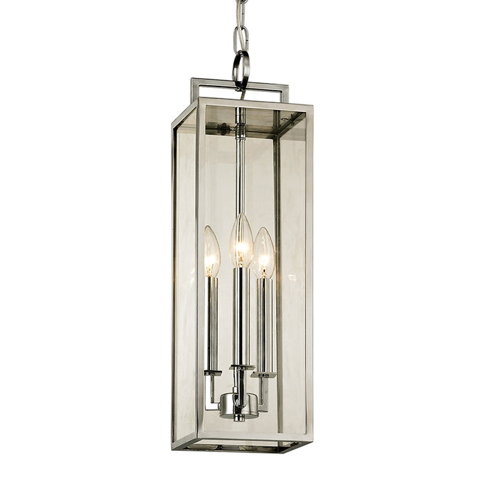Beckham 3-Light Hanger in Polished Stainless with Clear Glass