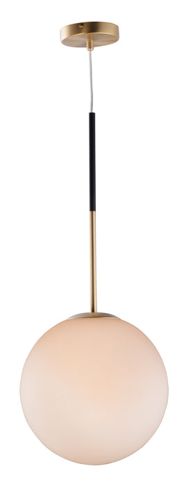 Vesper One Light Pendant in Satin Brass / Black
