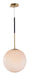 Vesper One Light Pendant in Satin Brass / Black