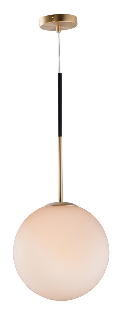 Vesper One Light Pendant in Satin Brass / Black