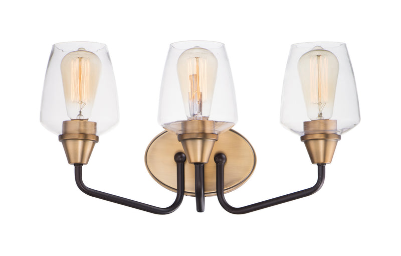 Goblet Three Light Bath Vanity in Bronze / Antique Brass