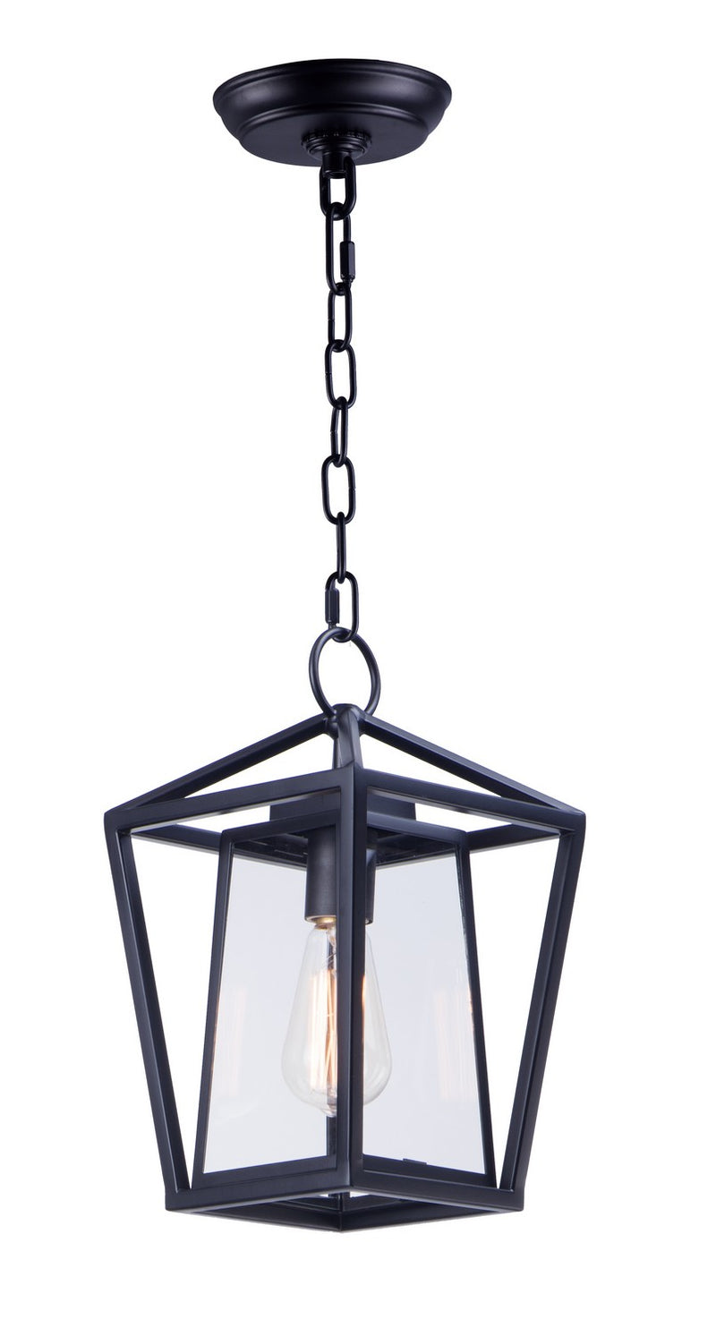 Artisan One Light Outdoor Hanging Lantern in Black