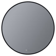 Soleil 30" Round LED Mirror in Matte Black