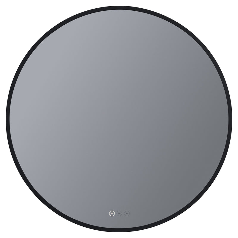 Soleil 30" Round LED Mirror in Matte Black