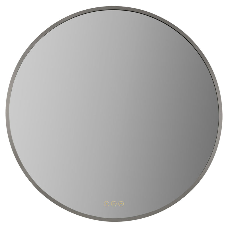 Soleil 30" Round LED Mirror in Satin Nickel