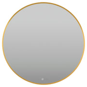 Soleil 36" Round LED Mirror in Brushed Brass