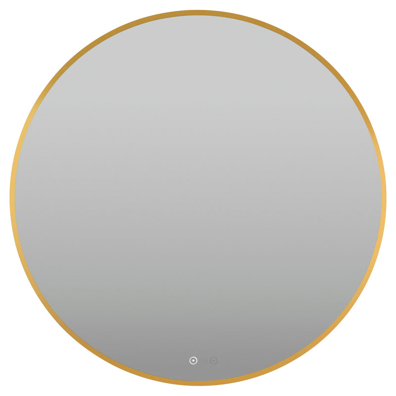 Soleil 36" Round LED Mirror in Brushed Brass