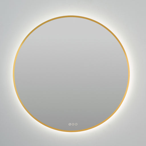 Soleil 36" Round LED Mirror in Brushed Brass
