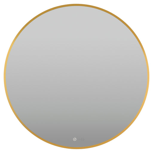 Soleil 36" Round LED Mirror in Brushed Brass