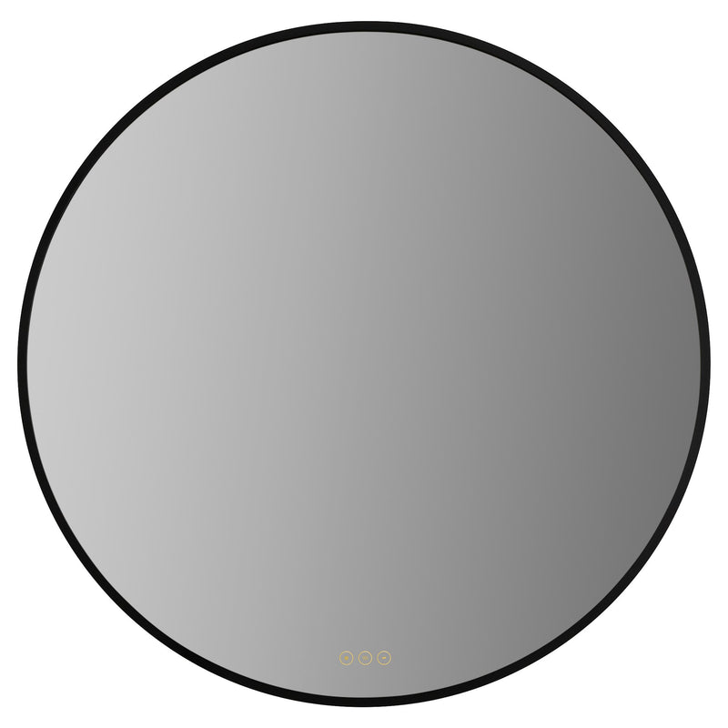 Soleil 36" Round LED Mirror in Matte Black