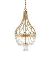 Ingenue 4-Light Chandelier in Antique Gold Leaf / Clear