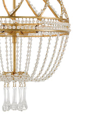 Ingenue 4-Light Chandelier in Antique Gold Leaf / Clear