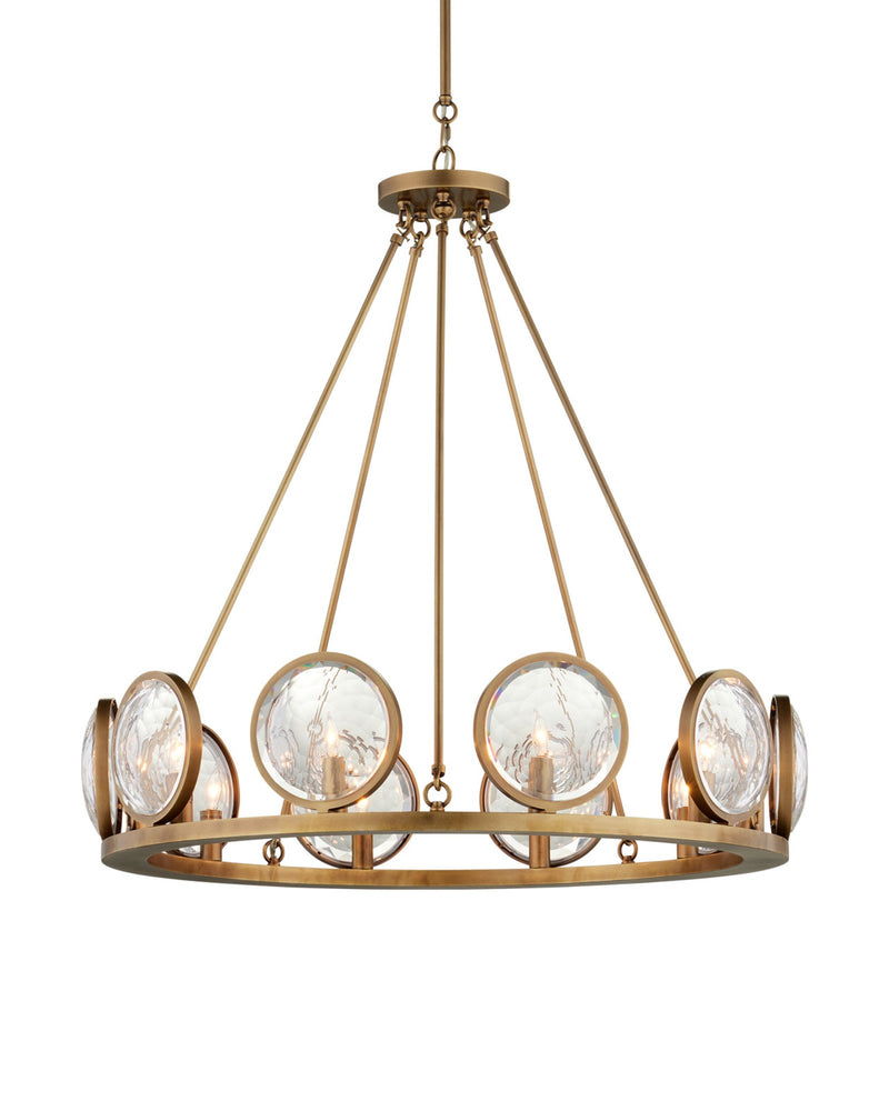MarjieScope 10-Light Chandelier in Clear / Antique Brass