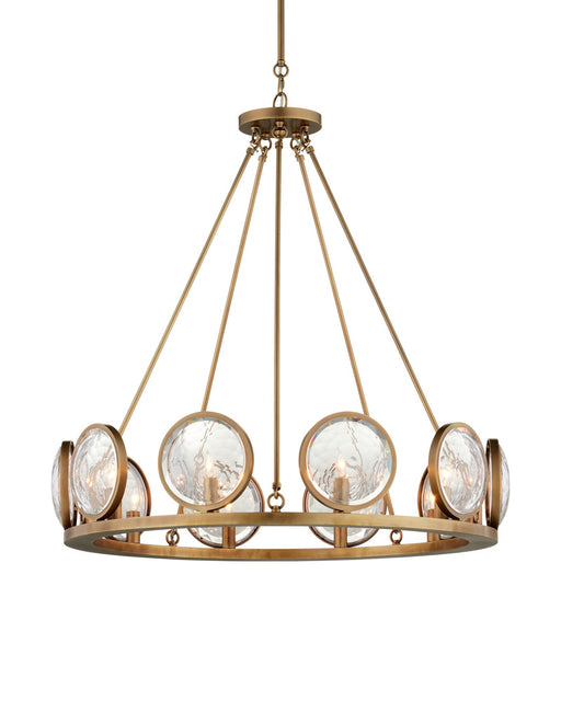 MarjieScope 10-Light Chandelier in Clear / Antique Brass