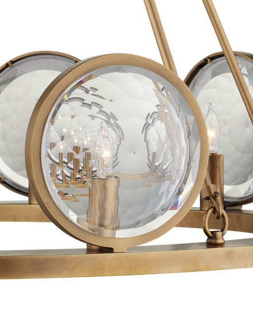 MarjieScope 10-Light Chandelier in Clear / Antique Brass