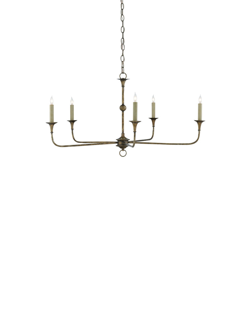 Nottaway 5-Light Small Chandelier in Pyrite Bronze