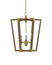 Bastian 3-Light Medium Lantern in Chestnut / Brass