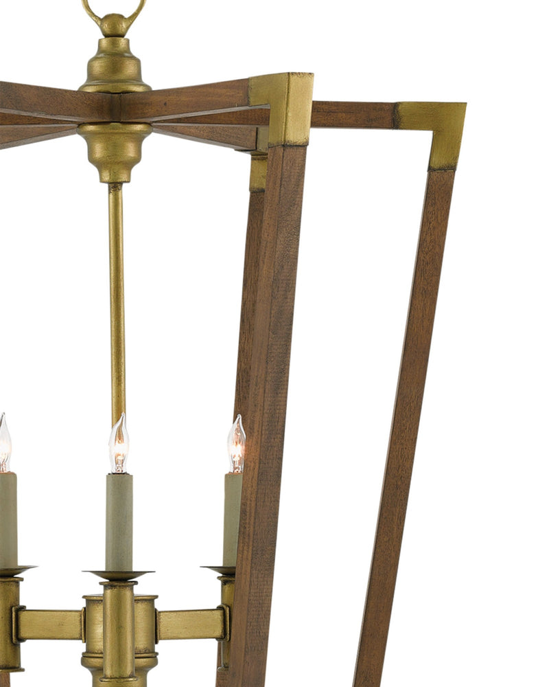 Bastian 3-Light Medium Lantern in Chestnut / Brass