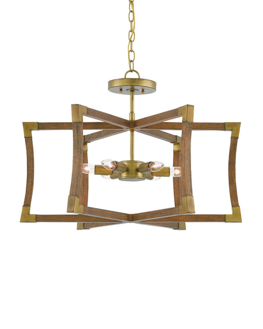 Bastian 6-Light Small Semi-Flush Mount in Chestnut / Brass