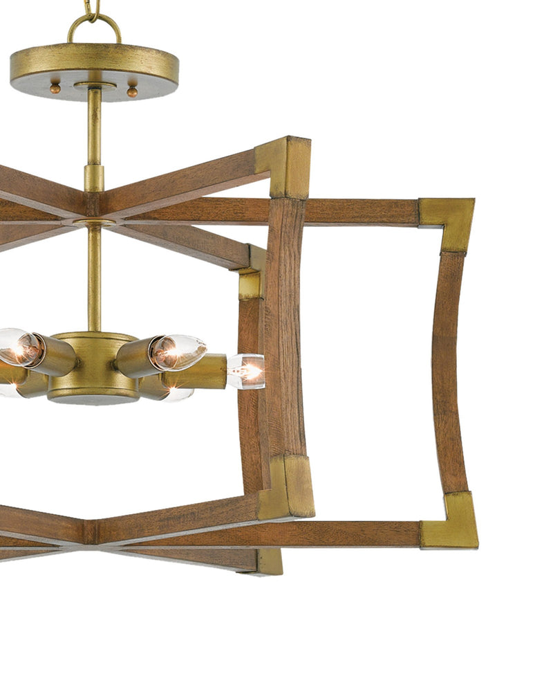 Bastian 6-Light Small Semi-Flush Mount in Chestnut / Brass