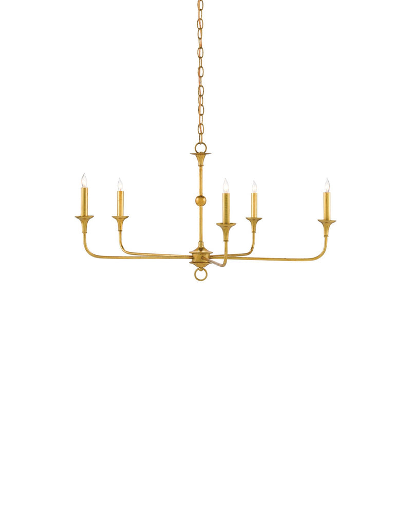 Nottaway 5-Light Small Chandelier in Contemporary Gold Leaf
