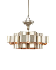 Grand Lotus Small Drum Pendant in Contemporary Silver Leaf