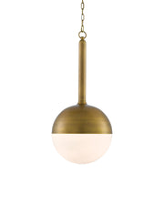 Moonward Pendant in Antique Brass / Opaque White