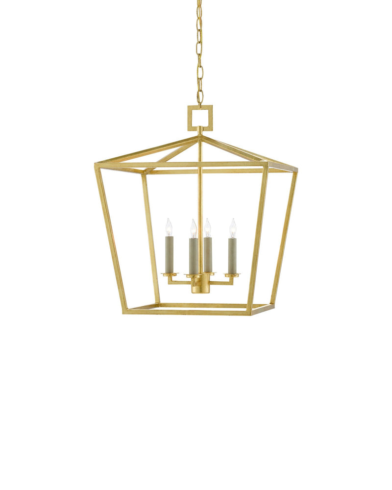 Denison Medium Lantern in Contemporary Gold Leaf