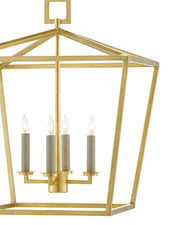 Denison Medium Lantern in Contemporary Gold Leaf