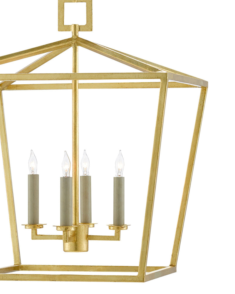 Denison Medium Lantern in Contemporary Gold Leaf