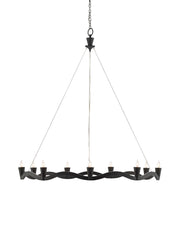 Serpentina 9-Light Chandelier in Antique Black