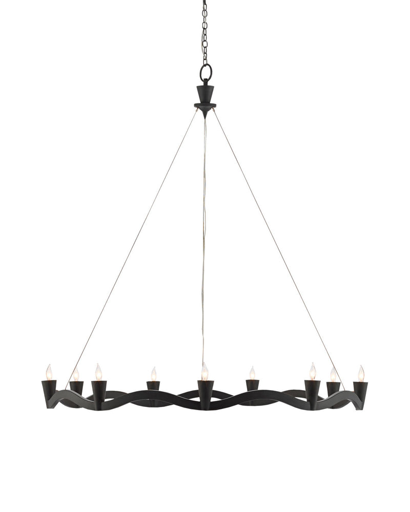 Serpentina 9-Light Chandelier in Antique Black