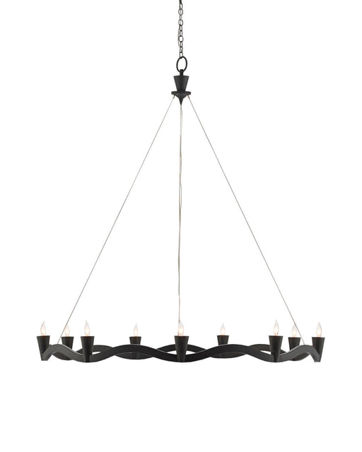 Serpentina 9-Light Chandelier in Antique Black