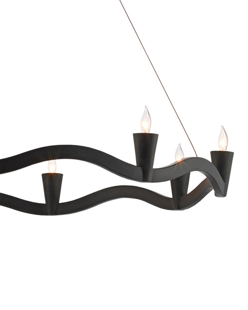 Serpentina 9-Light Chandelier in Antique Black
