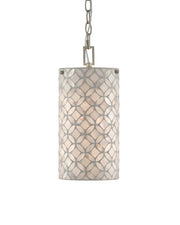 Ellison Mini Pendant in Natural / Antique Silver Leaf
