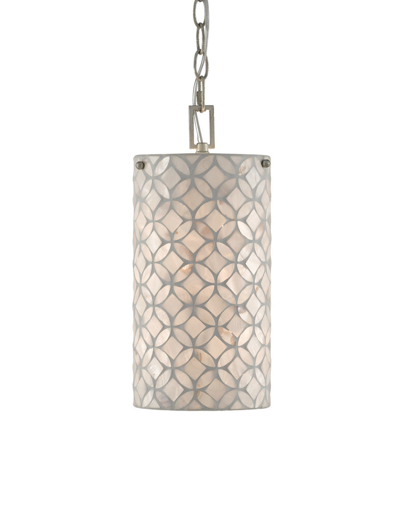Ellison Mini Pendant in Natural / Antique Silver Leaf
