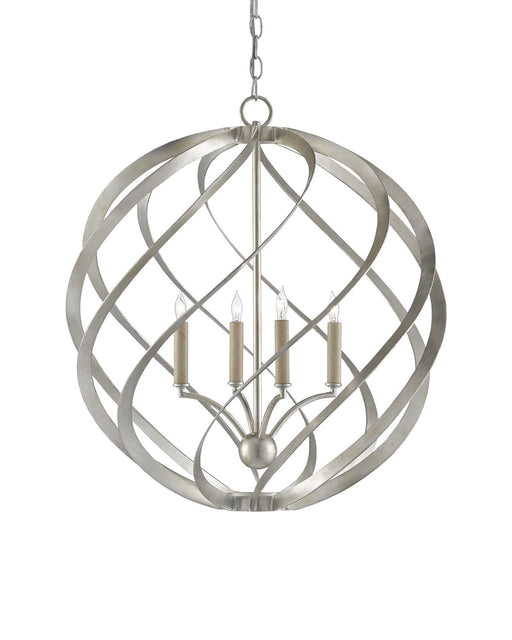 Roussel 4-Light Orb Pendant in Contemporary Silver Leaf