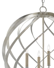 Roussel 4-Light Orb Pendant in Contemporary Silver Leaf